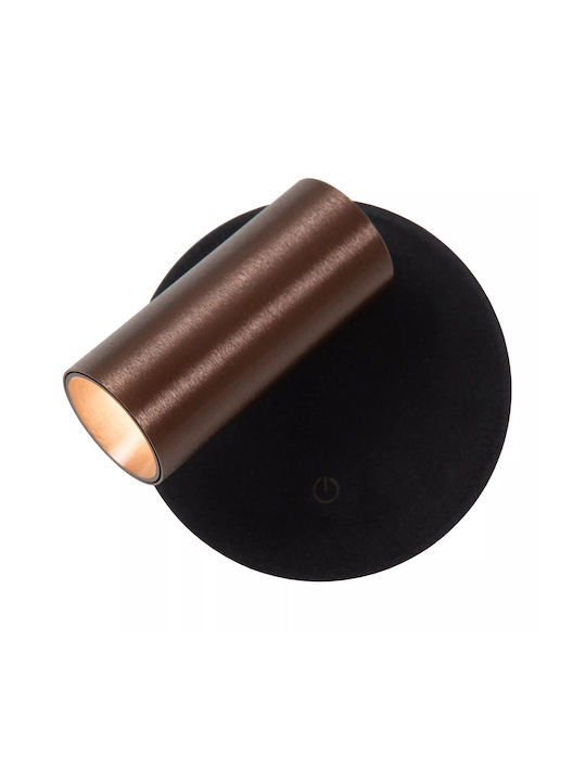 Lucide Lightning Toni Μονό LED Ρυθμιζόμενο Λευκό Σποτ σε Καφέ Χρώμα