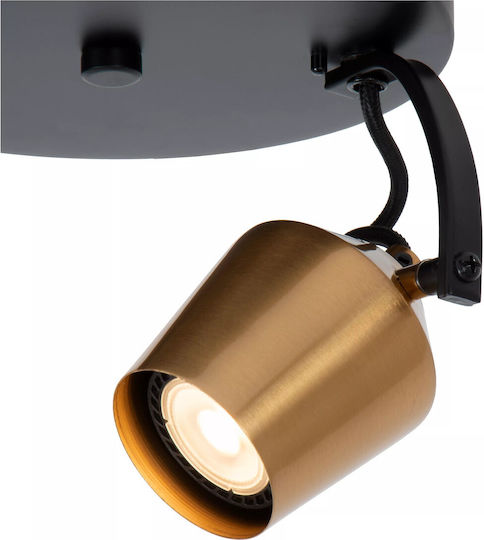 Lucide Lightning Emile Διπλό Σποτ με Ντουί GU10 σε Χρυσό Χρώμα