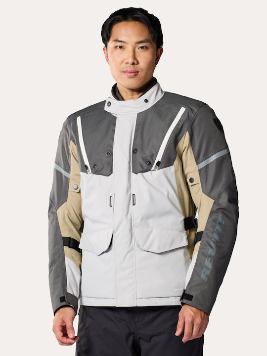 Rev'IT Horizon 3 H2o Men's Motorcycle Jacket 4 Seasons Waterproof Grey / Sand