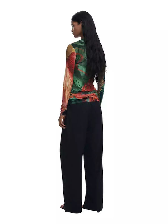 Knitwear Γυναικεία Μπλούζα Μακρυμάνικη Ζιβάγκο Floral Πολύχρωμη