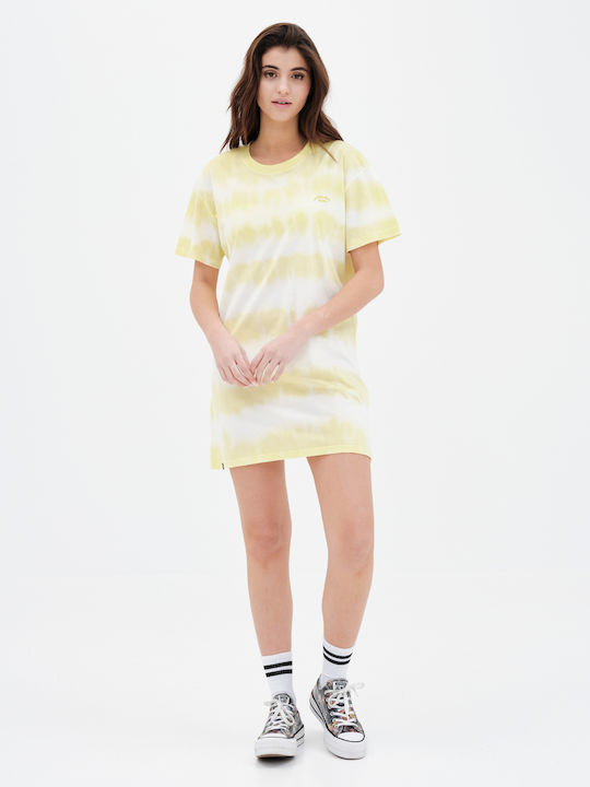 Sommer Mini T-Shirt Kleid Gelb