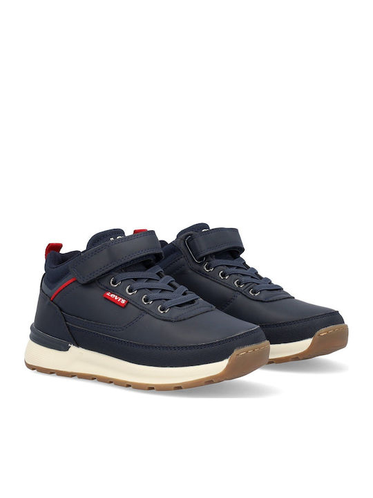 Ascot Kids Ankle Boots with Hoop & Loop Closure Navy Blue