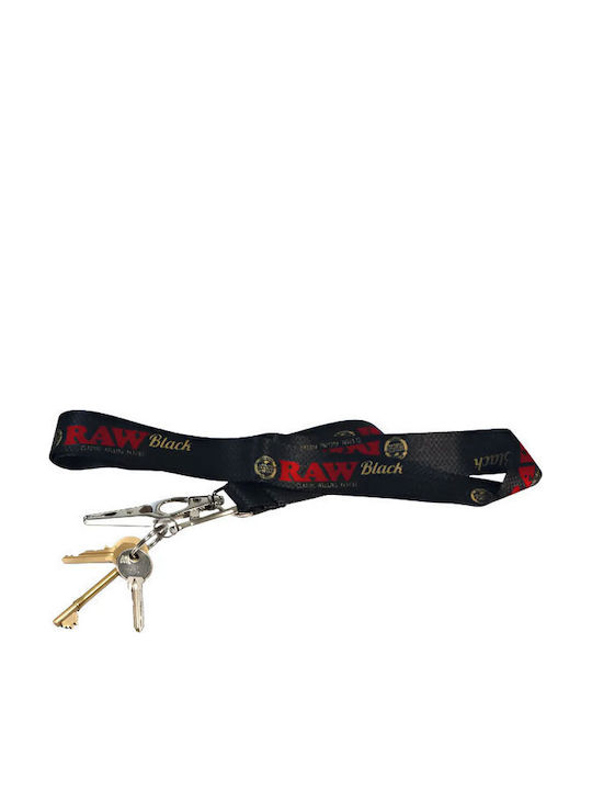 Raw Lanyard Μπρελόκ Κρεμαστό Κορδόνι Κλειδιά 45cm Black