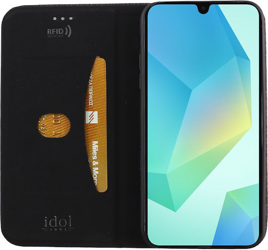 Idol 1991 Book Δερματίνης / Σιλικόνης Μαύρο (Oppo A17)