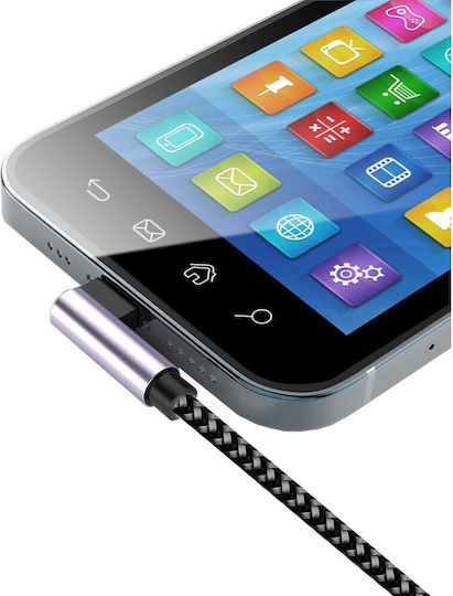 Techly Braided USB 2.0 Cable USB-C male - USB-A / USB-C PD Ασημί 1m MU2AC9-010-AL
