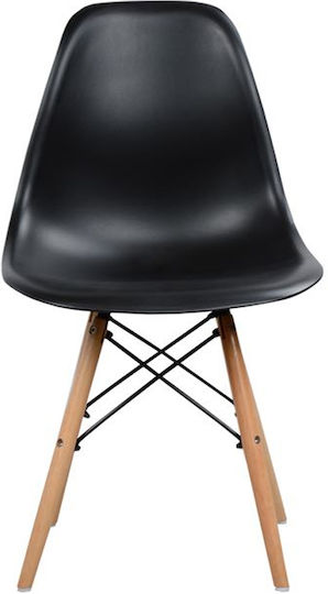 Dining Room Wooden Chair Black Velvet-Black Metal 46x50x82cm