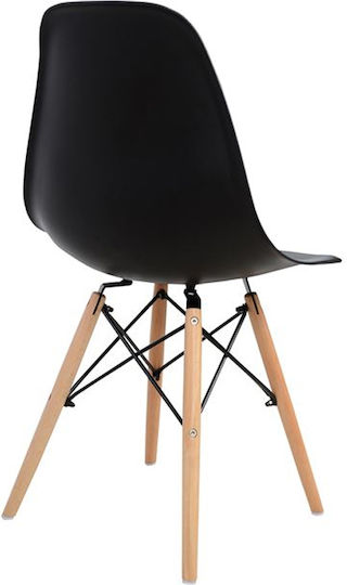 Dining Room Wooden Chair Black Velvet-Black Metal 46x50x82cm