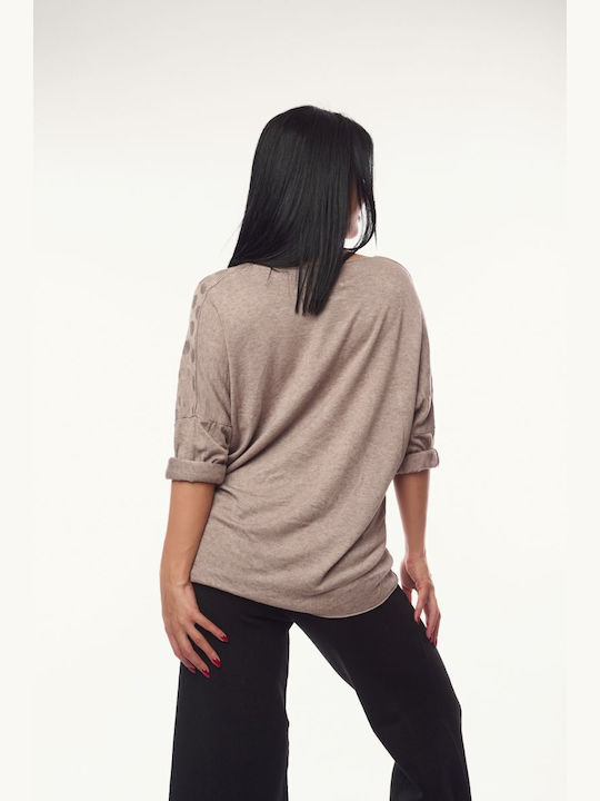 Women's Blouse Polka Dot Gray
