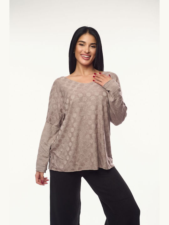 Women's Blouse Polka Dot Gray