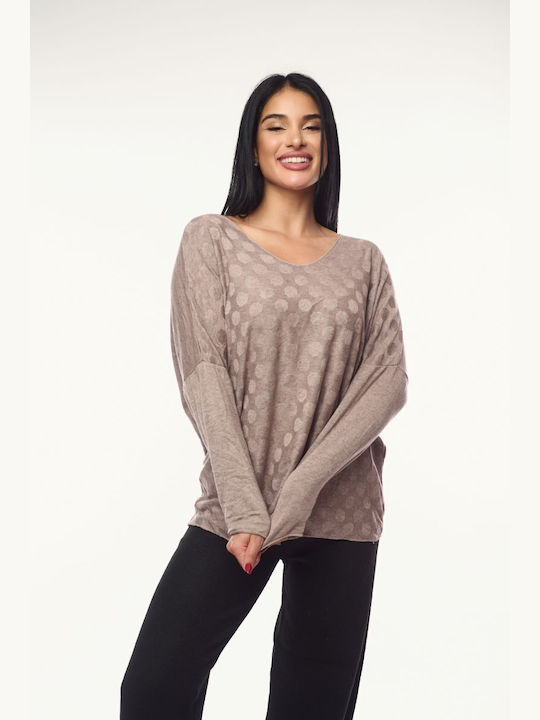 Women's Blouse Polka Dot Gray