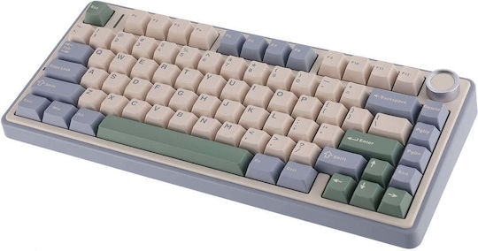 Aula F75 Fără fir Gaming Tastatură Mecanică 75% cu LEOBOG Reaper comutatoare și iluminare RGB (Engleză US) Verde
