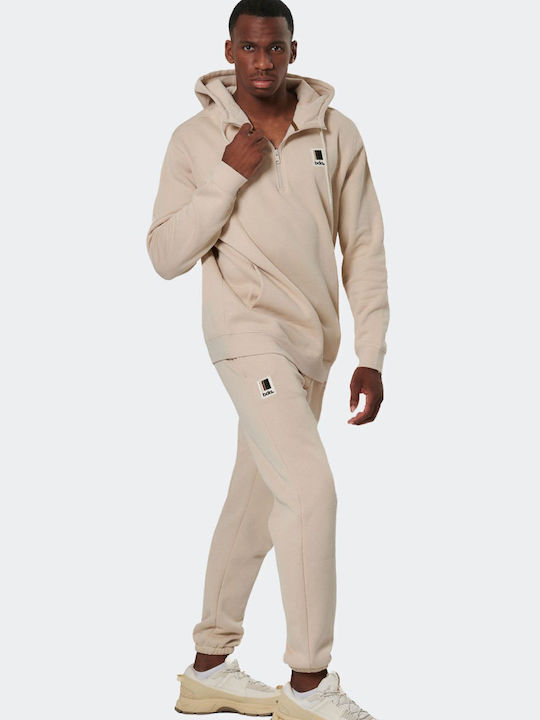 Body Action Φούτερ Moonbeam Grey με Κουκούλα