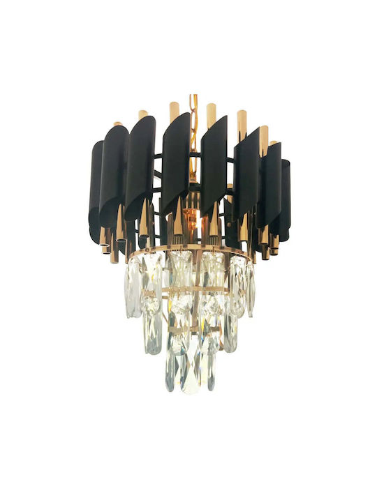 Alista Home Candelabru 3xE14 Ø30cm Cu Cristale Auriu AT1CT-IM1P-HT2L-CC900/300