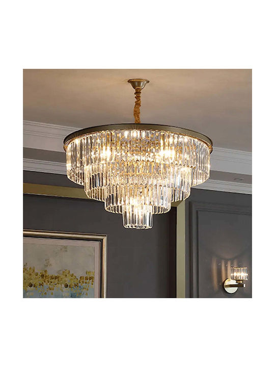 Alista Home Candelabru 8xE14 Ø48cm cu Cristale Auriu AT1CT-IM1P-HT2L-CC930/500GD