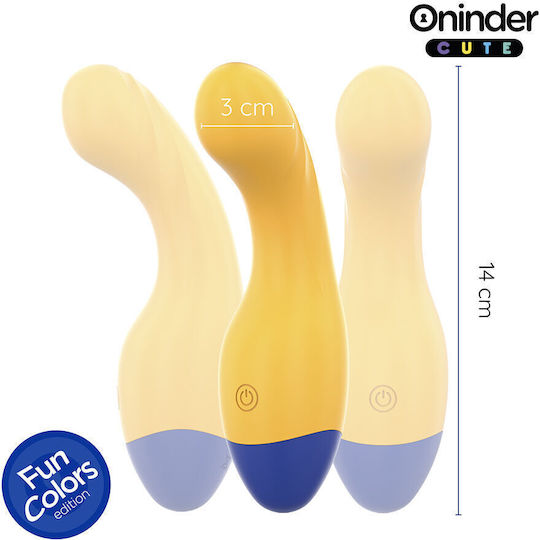 Oninder Cute Δονητής G-Spot με Remote Control Κίτρινος