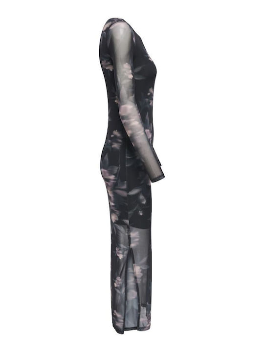 Life Midi Evening Dress with Lace & Mesh Twilight Mauve