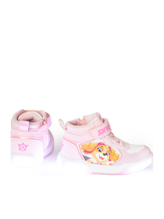 Paw Patrol Kids Sneakers High with Hoop & Loop Closure Pink