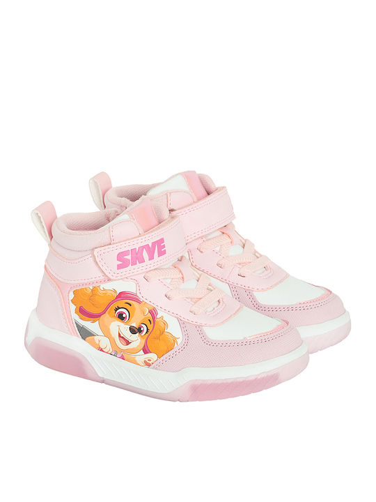 Paw Patrol Kids Sneakers High with Hoop & Loop Closure Pink