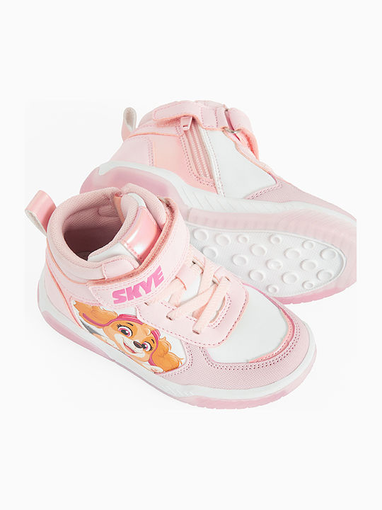 Paw Patrol Kids Sneakers High with Hoop & Loop Closure Pink
