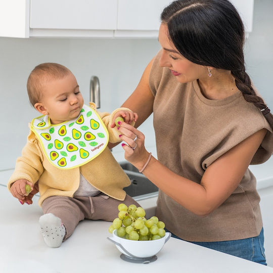 Babyono Αδιάβροχη Σαλιάρα Υφασμάτινη με Αυτοκόλλητο Πολύχρωμη για 3 m+
