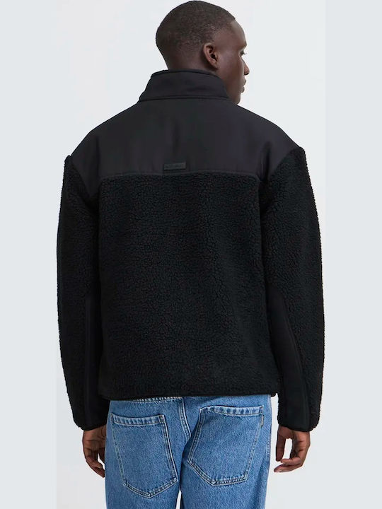 Cardigan Fleece pentru Bărbați Black