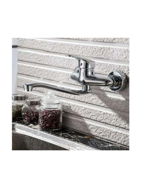 Alista Home Pm018 Baterie Chiuvetă Bucătărie Perete Argintie