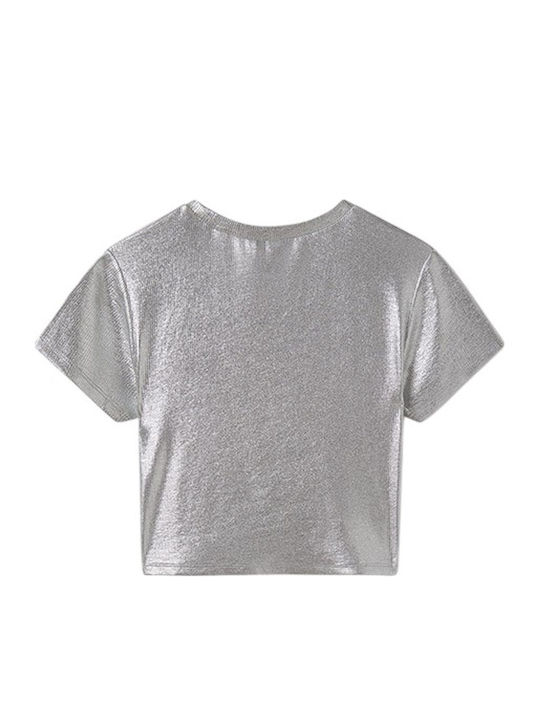 Kids Short-Sleeved Blouse Silver