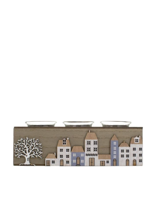 Kerzenhalter geeignet für Teelichter Hölzernes in Braun Farbe 24x8x7cm 1Stück
