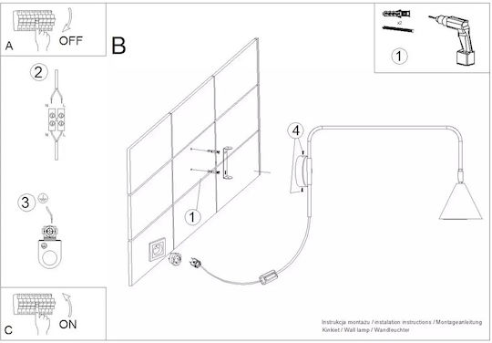 Sollux Classic Lamp Wall with Socket E14 Gold 10cm