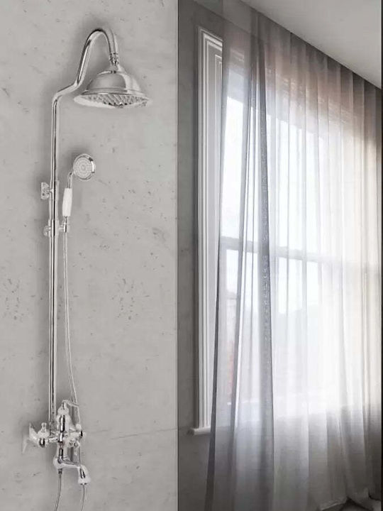 Alista Home Coloană de duș cu Baterie Argintiu
