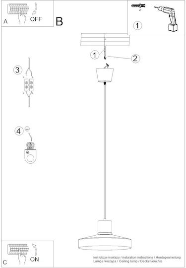 Sollux Pendant Light White with Socket E27