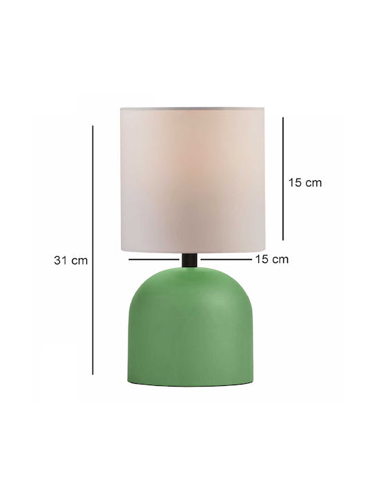 Megapap Nehora Metal Table Lamp for Socket E27 with Green Shade and Base
