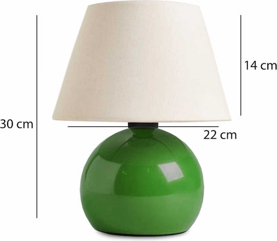 Megapap Alaska Metal Table Lamp for Socket E27 with Green Shade and Base