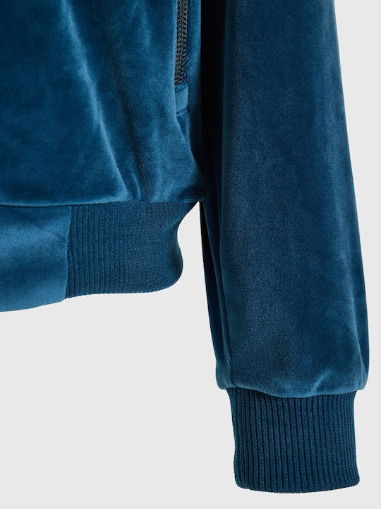 Women's Cardigan with Zipper Blue