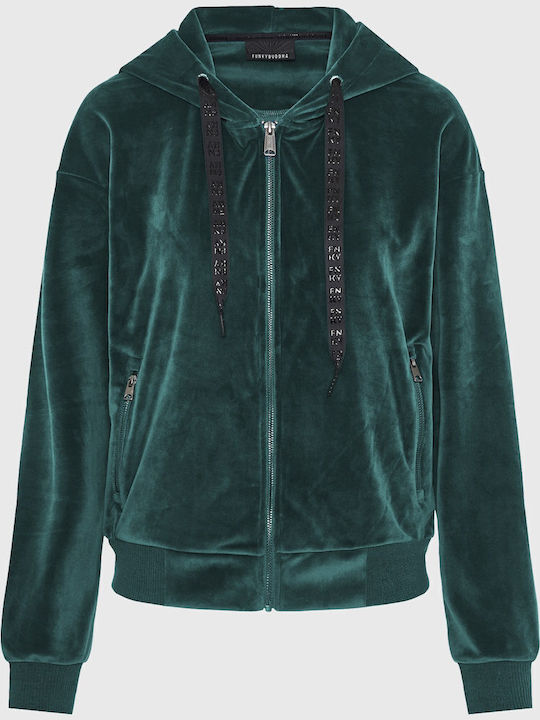 Women's Cardigan with Zipper Green