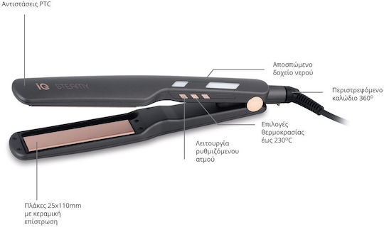 IQ HD-1283 Steamy Hair Straightener with Steam and Ceramic Plates 45W