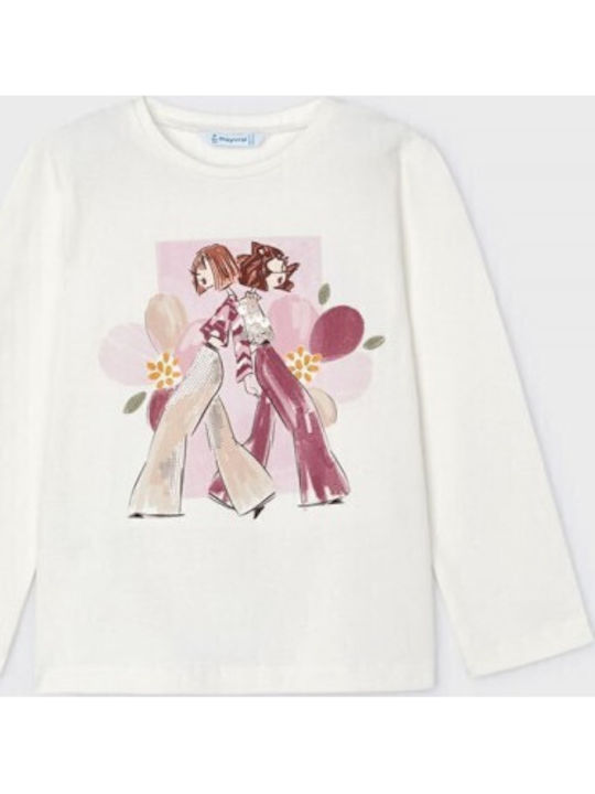 Kids' Shirt Long Sleeve Ecru-Pink