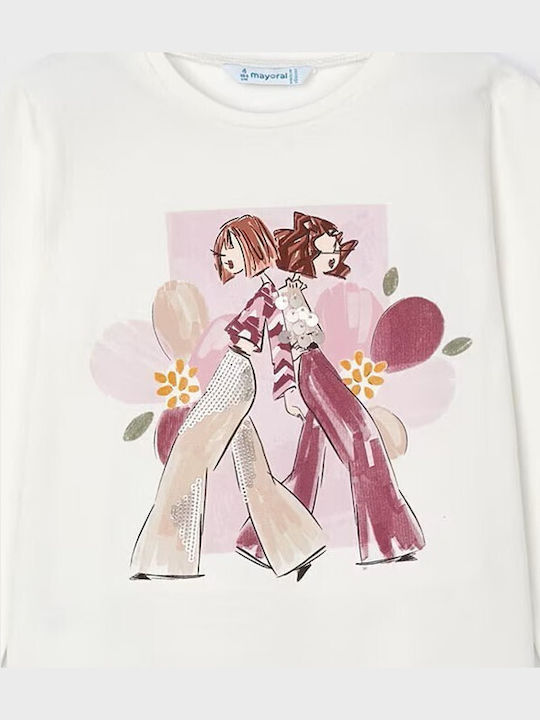 Kids' Shirt Long Sleeve Ecru-Pink