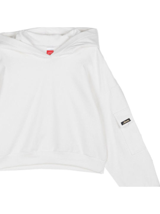 Παιδικό Φούτερ με Κουκούλα και Τσέπες White Hoo-d-pocket