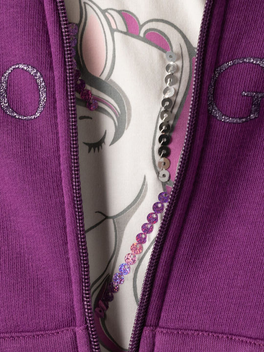 Kids Sweatpants Set With Jacket Violet 3 Pieces Hello Girls