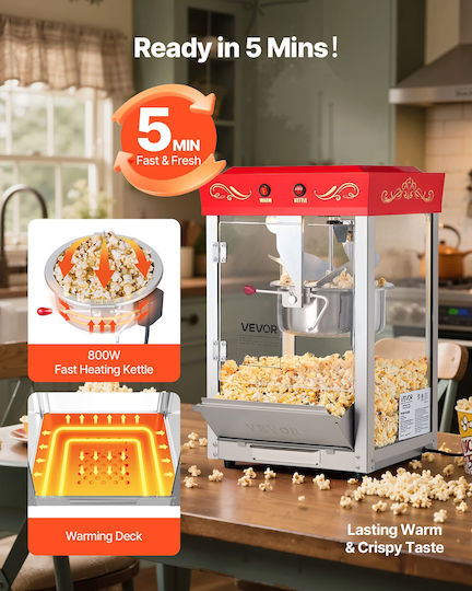 Vevor Commercial Popcorn Machine 800W