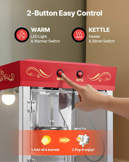 Vevor Commercial Popcorn Machine 800W