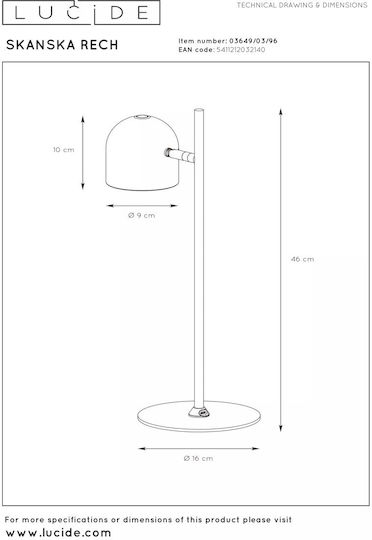 Lucide Lightning Διακοσμητικό Φωτιστικό Skanska LED Ρυθμιζόμενο Λευκό