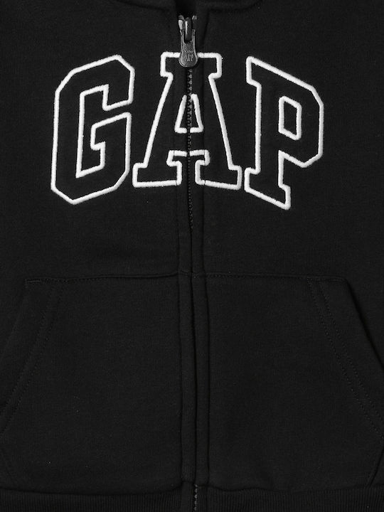Kids Cardigan Cotton with Hood True Black