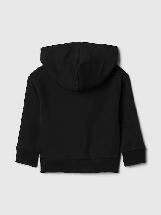 Kids Cardigan Cotton with Hood True Black