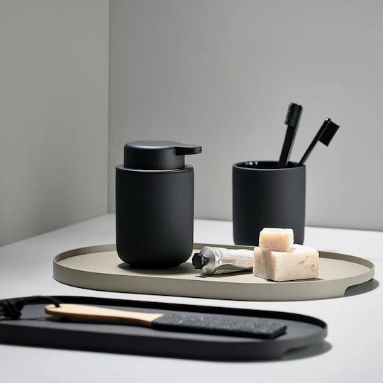 Zone Denmark Metal Oval Serving Tray in Black Color 35x16cm 332040 1pcs