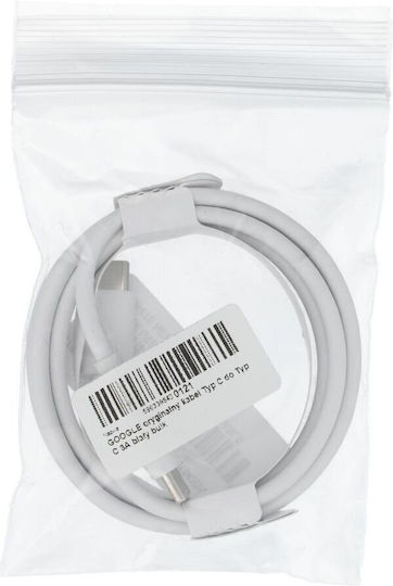 Google USB 2.0 Cable USB-C male - USB-C Λευκό 1m Bulk