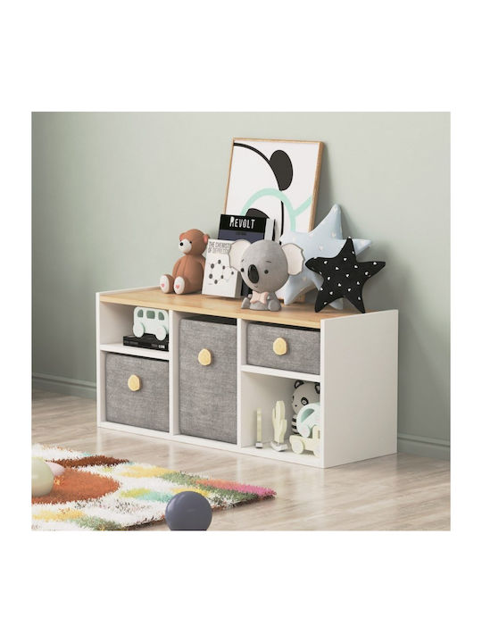 Bibliotecă pardoseală Lemn Alb 103.6x35x46cm