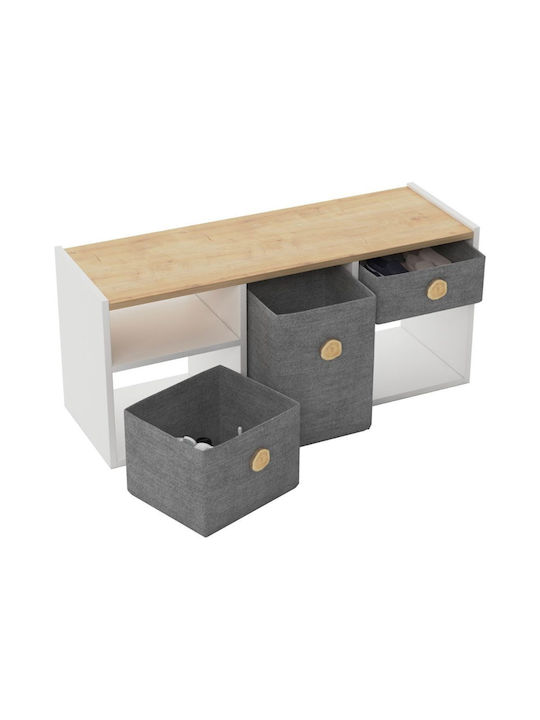 Bibliotecă pardoseală Lemn Alb 103.6x35x46cm