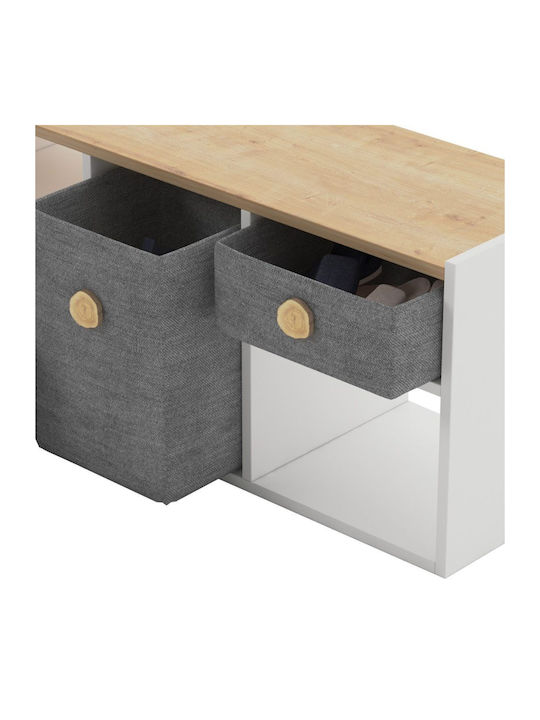 Bibliotecă pardoseală Lemn Alb 103.6x35x46cm